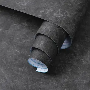 15.7''x393.7'' Peel-and-Stick Grey Textured Concrete Wallpaper - Waterproof Self-Adhesive Vinyl Wrap Contact Paper for Bedroom, Countertop Wall Decor