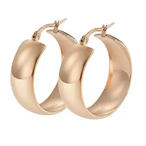 Stately Steel Hinged Hoop Earrings