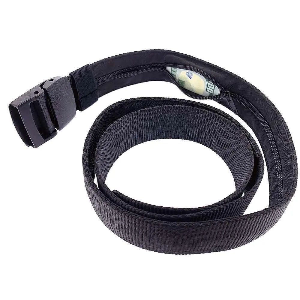 Lightweight Nylon Money Belt with Hidden Zipper Pocket, Casual Anti-Theft Security Belt for Traveling & Outdoor Activities, Driving, Waist Belt, Durable Women's Fanny Packs & Belt Bags