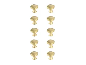212 MAIN Modern Elegant Decor KB2022-GD-10PK 1.3 in. Irvin Square Knob, Brushed Gold, Pack of 10