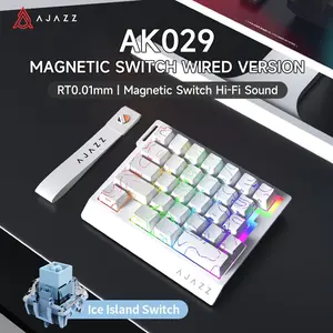 AJAZZ AK029 Professional Esports Keyboard Magnetic Reaction Mechanical Keyboard Wired Split 29 Key Space Saving Portable 0.01mm Rapid Response HIFI Level Support Multiple Systems Suitable for FPS Gaming Esports Games Essential for Esports Players