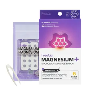 FreeGo Magnesium+ Microdarts Pimple Patch (Large 6 Count) Acne Treatment with Niacinamide Salicylic Acid Tea Tree & Cica for Gentle Skin Repair and Acne