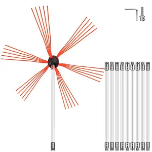 VEVOR 33FT Chimney Sweep Kit, Home Care Cleaning Tool Set with 10 Nylon Flexible Rods, 394-Inch Chimney Brush for Fireplace Maintenance