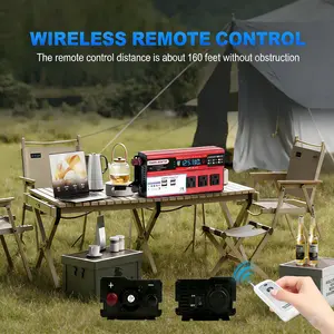 RV Power Inverter 5000W Pure Sine Wave 12V DC to 120V AC, 5V/2.1A USB Hardwire Terminal LCD Display, Safe Efficient Converter for Home RV Camping Worksite Emergency Power Backup Home Backup Inverter