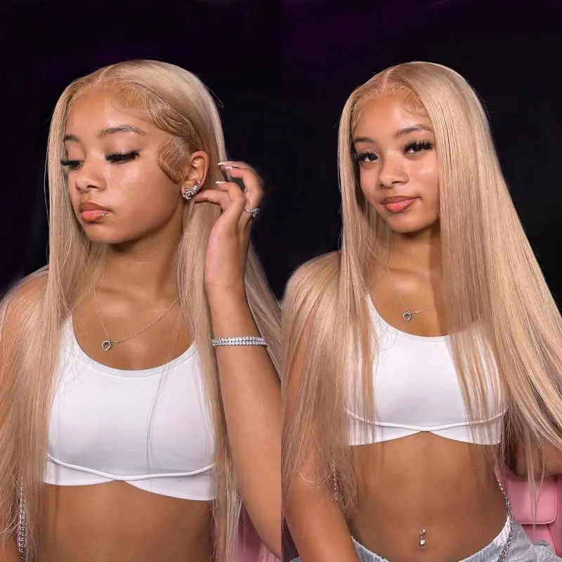 [5x6 Lace] Megalook Hair 5x6 Three-Go Milk Tea Brown Glueless Wigs Silky Straight Natural Hairline 100% Human Hair Wig 320℉ Heat Resistant