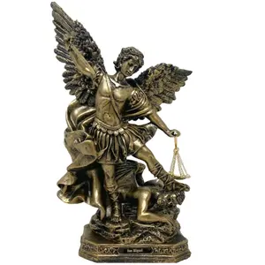 San Miguel Arcangel 12" Bronce Statue San St Michael Archangel Home Decor Ornaments Collectible Room Decor Religious art image, home decor, wall decor, church events, gifts