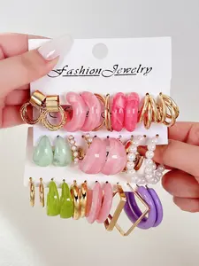 32pcs Women's Hoop Earrings Set, Fashion Jewelry, Perfect for Holidays & Daily Commute, Stylish Accessory for Everyday Wear