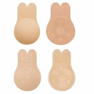Women's 2-Pair Reusable Nipple Covers, Breathable Push-Up Lift Sticky Bra - Adhesive Nipple Pads Bra Tape, Invisible Seamless Comfortable for Backless Outfits Womenswear