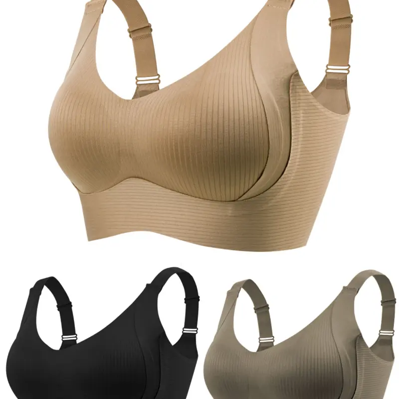 Women's Minimalist Solid Color Wireless Bra, Wire Free Bra, Non Wired Bra, Non Underwire, Comfortable Breathable Seamless Push Up Bra, Softness Underwear for All Seasons, Soft Comfy Bra, Casual Comfy Bra