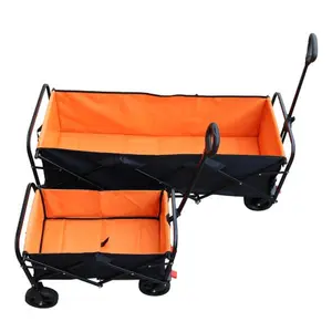 Mini Heavy Duty Folding Utility Wagon with 600D Polyester Fabric & Steel Frame - 220lb Capacity All-Terrain Wheels for Beach Camping Shopping