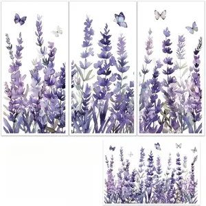 3Pcs/Set Lavender Rub on Transfers for Furniture and Crafts 6x12 Inch Purple Flowers Furniture Decals Decor Butterfly Furniture Transfer Stickers for  Furniture Decor Scrapbooking
