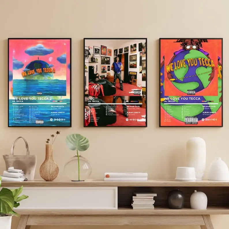Lil Tecca Album Cover Poster Bundle Set of 5, Rapper Posters, Hip Hop Poster, Album Cover Print Wall Art, Music Posters