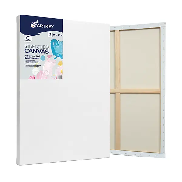 Large Canvases for Painting 36x48 Inch 2-Pack, 12.3 oz Triple Primed Acid-Free 100% Cotton Stretched Canvas, Blank Large Canvas for Oil Paint Acrylics Pouring & Wet Art Media