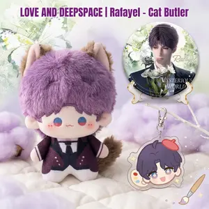 3pcs,  Alien Stage Anime Plush Doll + Badge + Keychain, Keychain Included, Collectible Stuffed Character Figure, Premium Soft Toy - Keychain Bag Car Charm, Desk Shelf Room Decor, Birthday Christmas Valentine Party Gift for Anime Fans Teens