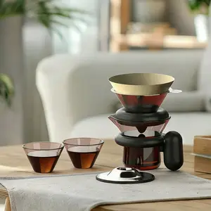 Shape Tea Set Magnetic lazy  teaset Creative Mini Quick Cup Outdoor Kung Fu Small Tea Set Glass Coffee Utensils One Pot Two Cups Set for Business and Personal Use Glass Teapot exquisite Pour