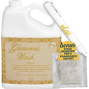 DIVA Glamorous Wash Laundry Detergent - 1 Gallon - With Olivi Stain Remover Pen -  Scented Sachet - Laundry Detergent For Washing