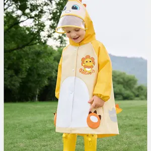 3D Cartoon Kids Raincoat Heavy Rain Proof Waterproof Poncho with Safety Design for Boys Girls Preschool Primary School Outdoors
