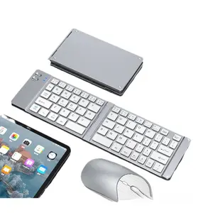 Foldable Mini Keyboard Dual Mode Bluetooth 2.4G Keyboard Mouse Set Type-C Charging Compatible with Tablets