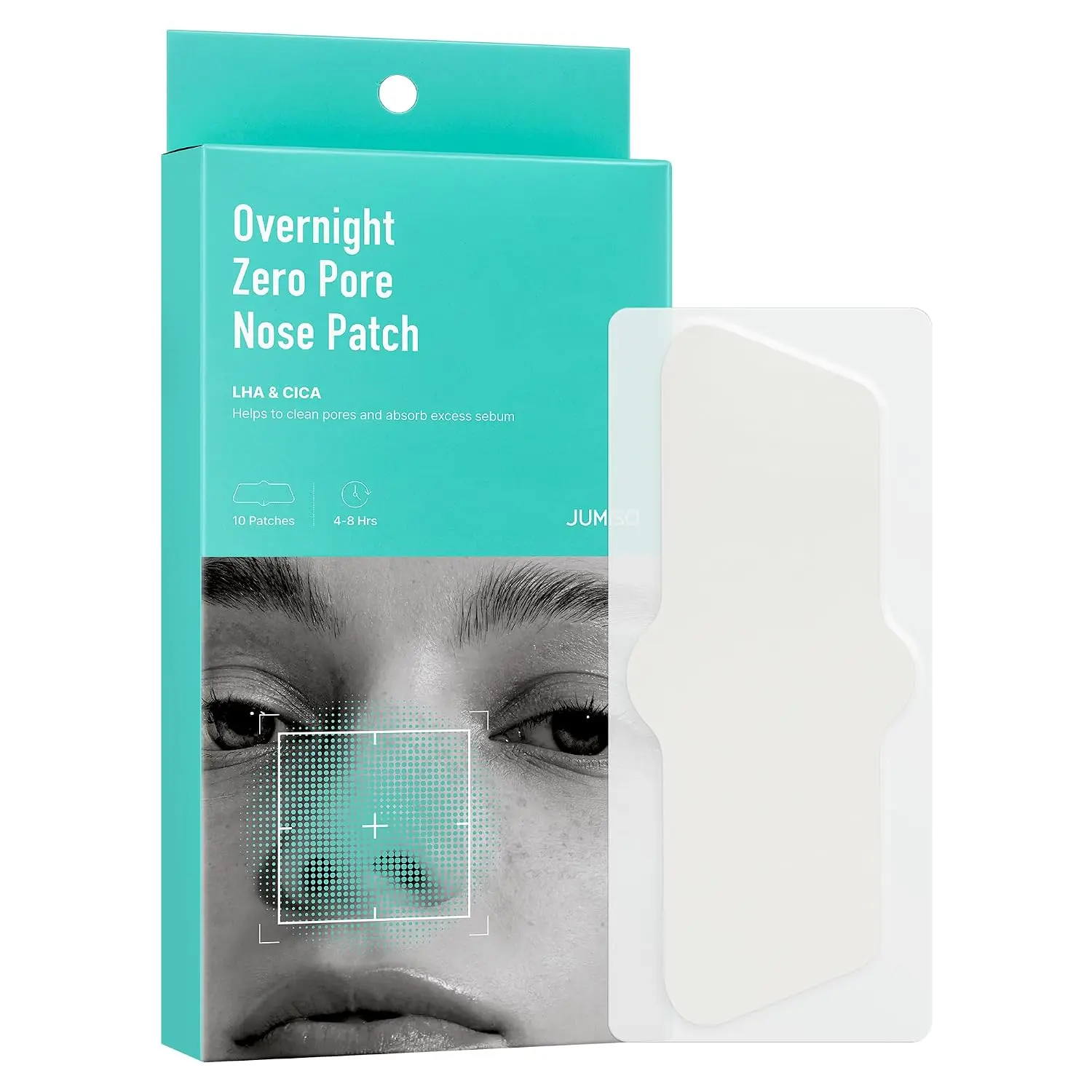 [Jumiso] Overnight Nose Zero Pore Patches for Blackheads 10 patches | Overnight hydrocolloid nose patches absorb oil to smooth the look of pores—no painful peel-off strips. With LHA & cica.
