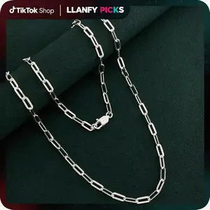 925 Sterling silver plated  Chain Lobster Clasp Paperclip Necklace for Women Sparkling Chain 4mm Gifts for Her，20/24 Inches，Hypoallergenic & Tarnish-Resistant