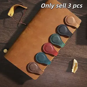PU Leather Magnetic Bookmark, 3 Counts/set Strong Magnetic Adjustable Fastener for Books Pants Sleeves, Seamless Design and Multi-purpose Use Book Accessories