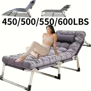 8-foot/10-foot Stand 70.4-inch/74-inch 450/500/550/600LBS Heavy-duty Folding Bed | Camping Bed with Flip-up Mattress (Mattress Included), Portable Guest Bed, Suitable for Teenagers, Adults, Travel, Garden, Balcony