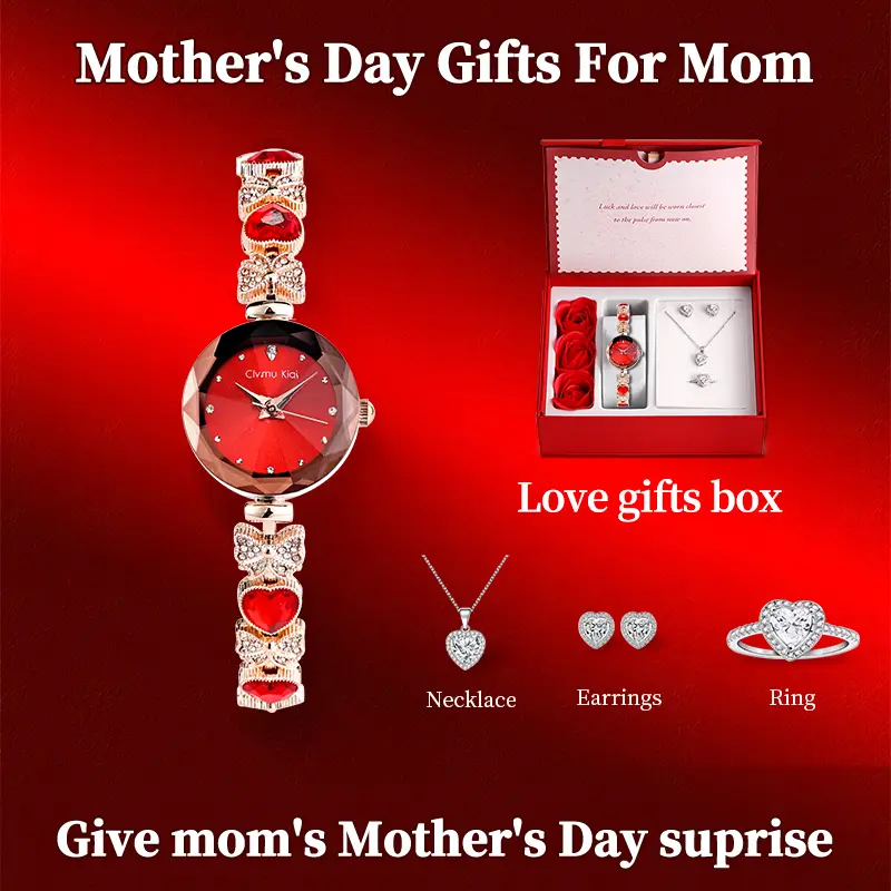 CLV MU KIAI Women’s Festival Gift Elegant Ladies’ Jewelry Butterfly Bracelet Watch with Romantic Love Gift Box Limited Time Buy 1 Get 3 Free Necklace Earrings Ring Flash Sale 60% Off Ends Tomorrow Jewelry