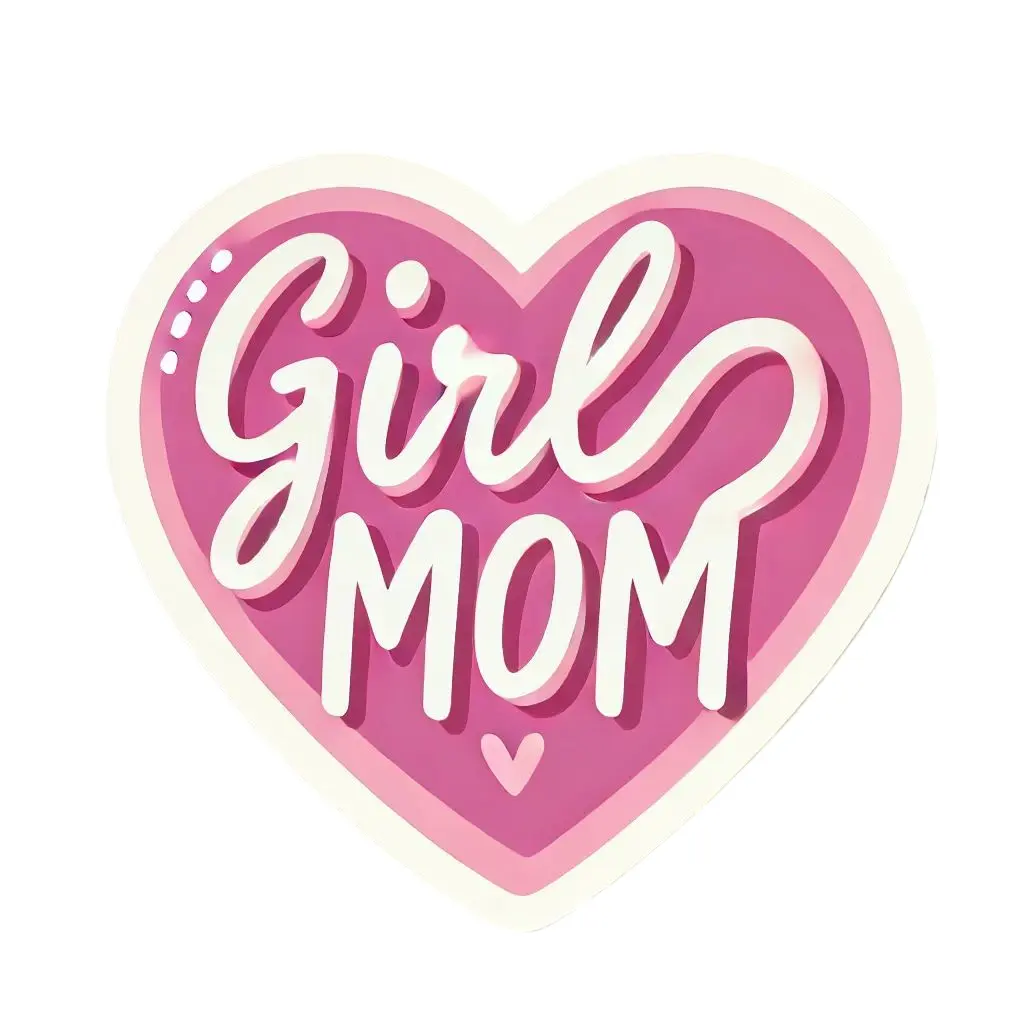 Girl Mom Heart 3" Sticker