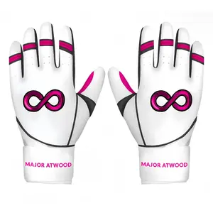 Major Atwood IN-MY-BELLY SERIES STRAWBERRY MILKSHAKE LONG CUFF PREMIUM 100% 0.7MM AAA GRADE AFRICAN GOAT® LEATHER Batting Gloves