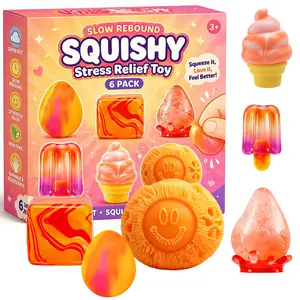 6-Piece Malt Sugar Squishy Toys Set, Slow-Rebound Stress Relief Fidget Toys, Assorted Styles Sensory Bundle, Perfect Party & Birthday Gift for Kids & Adults, Desktop Collection