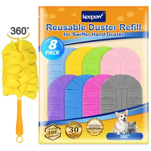 KEEPOW Reusable Duster Refill Compatible with Swiffer Hand Duster 360 Degree Dusters Refills for Cleaning, Ceiling Fan (Handle is Not Included)