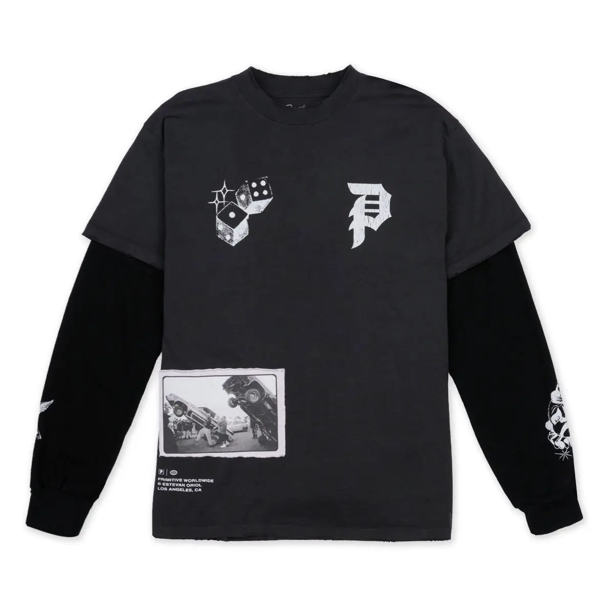 Primitive Skateboarding Men's Thermal L/S T-shirt Bounce Twofer