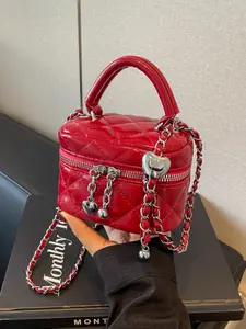 Autumn Winter Simple Plain French Perfume Box Bag, High-End Versatile Mini Shoulder Crossbody Bag, Suitable for Daily Commute Shopping, Crossbody Chain Bag