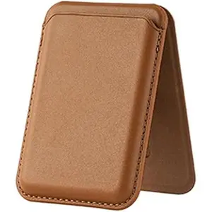 2-in-1 Magnetic Card Holder Stand for iPhone 17 16 15 14 13 12 11 pro max plus, 16e Ultra-Thin Adjustable Stronger Magnetic Wallet, Leather Card Clip, Holds 2-5 Cards