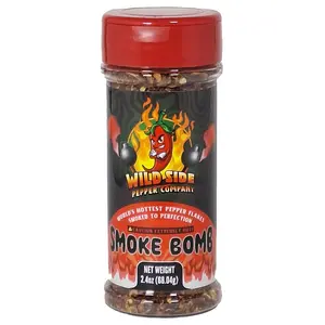 Smoke Bomb - World's Hottest Peppers Flakes - 432,000 SHU - Blended Together - Smoked Carolina Reaper, Scorpion Pepper, Ghost Pepper, Habanero Pepper & Chipotle Pepper