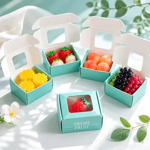 Mini Pocket Squishy Fruit Box miniature Assortment 1:12 Scale- 4-Pack Grapes Strawberries Peaches Corn Soft Material Display,stress-relief Fidget Desk Decor for Anxiety Relief, Dollhouse Scene car desk decoration holiday gifts