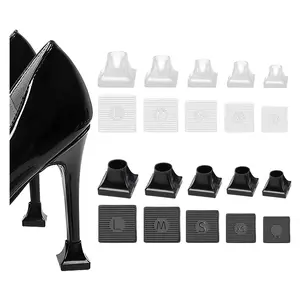 10 Pairs High Heel Protectors 5 Sizes Heel Repair Caps Covers & Heel Stoppers Heel Cover Replacement Tip Caps for Outdoor Weddings/Stop Sinking at Grass/Gravel/Bricks and Cracks