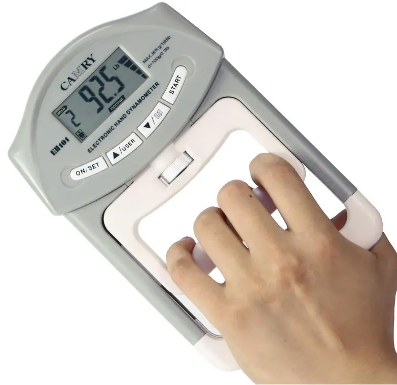 CAMRY Digital Hand Dynamometer Grip Strength Measurement Meter Auto Capturing Electronic Hand Grip Power 198 Lbs / 90 Kg
