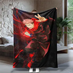Jujutsu Kaisen Tiger Staff Yuji Battle Exclusive Blanket, Soft Flannel, Multi-Use Dorm Bedroom Cover, Anime Fan High-End Collection