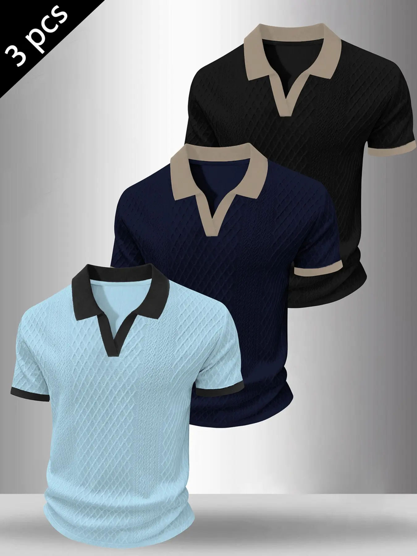 Men's Fashion Colorblock Polo Shirt, Short Sleeve, Breathable Fabric, Casual Sporty Top, Perfect for Summer Sports and Casual Activities, Casual Sports Tops