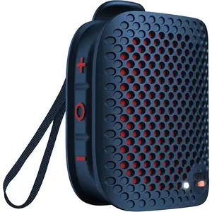 Blaster Micro Wearable Bluetooth Speaker, Clip-On Wireless Small Portable Speaker with Built-in Mic (Non-Magnetic), IPX7 Waterproof, TWS, Hands-Free Music/Calls for Work/Cycling/Running, Blue