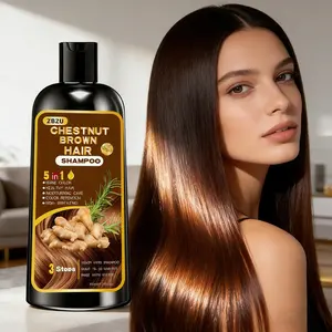 5-in-1 Plant Extract Chestnut Brown Hair Dye Shampoo Ginger & rosemary infused Hair Coloring. Cleans, colors, nourishes & locks in moisture. Naturally covers grays, gentle, easy to use & rinse. For all, keeps hair smooth and shiny year-round.