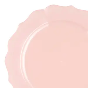 Pearl Pink Round Lotus Plastic Dinner Plates (10.25")