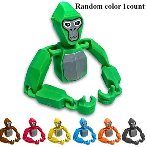 Flexible Gorilla Label 3D Print Swinging Decoration Strap Stand, Best Stress Relief Toy, Perfect Holiday Gift Idea, Articulating Desk Fidget, Stress Relief Model