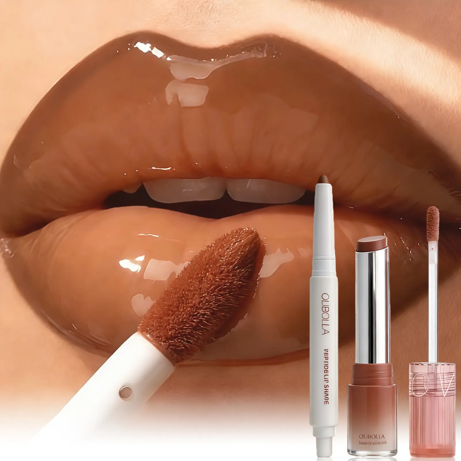 3Pcs MatteMirror Lipstick Set Moisturizing Lip Glossy Long Lasting Vitality Makeup Transferproof Waterproof Fadeproof Lip Liner Smooth Daily Cosmetic Use Summeressentials