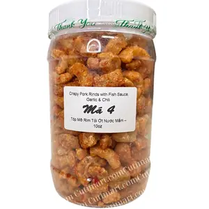 Ma 4 Crispy Pork Rinds with Fish Sauce, Garlic & Chili (Tóp Mỡ Rim Tỏi Ớt Nước Mắm) - 283g/10oz