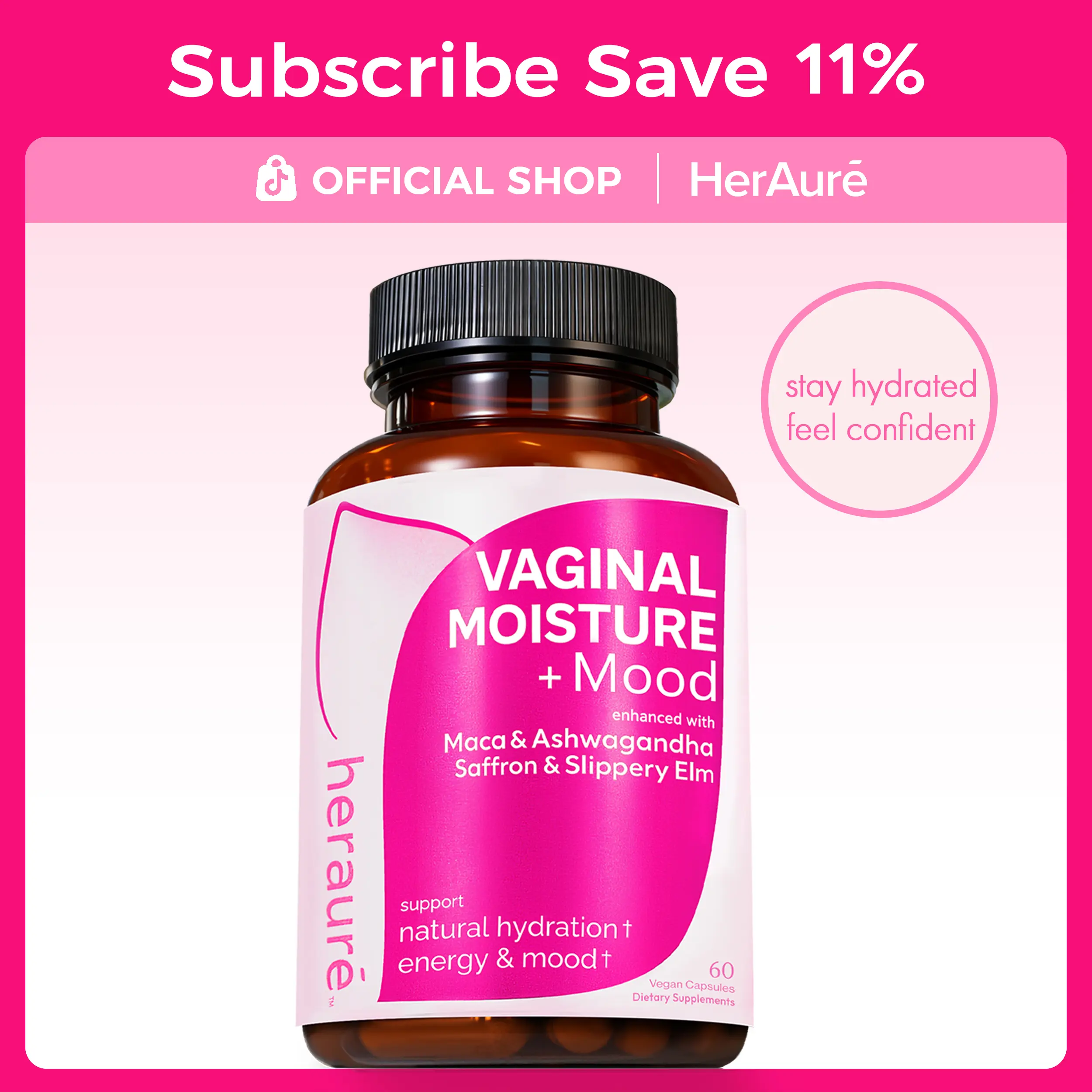 HerAuré Maca & Ashwagandha 10-in-1 Formula - Slippery Elm, Saffron & Sea Moss - Mental Energy, Digestion, Moodbooster, Moisture, Relaxation, Bliss, Healthcare, Fitness, 30 Servings, beach essentials, Deals For You Days