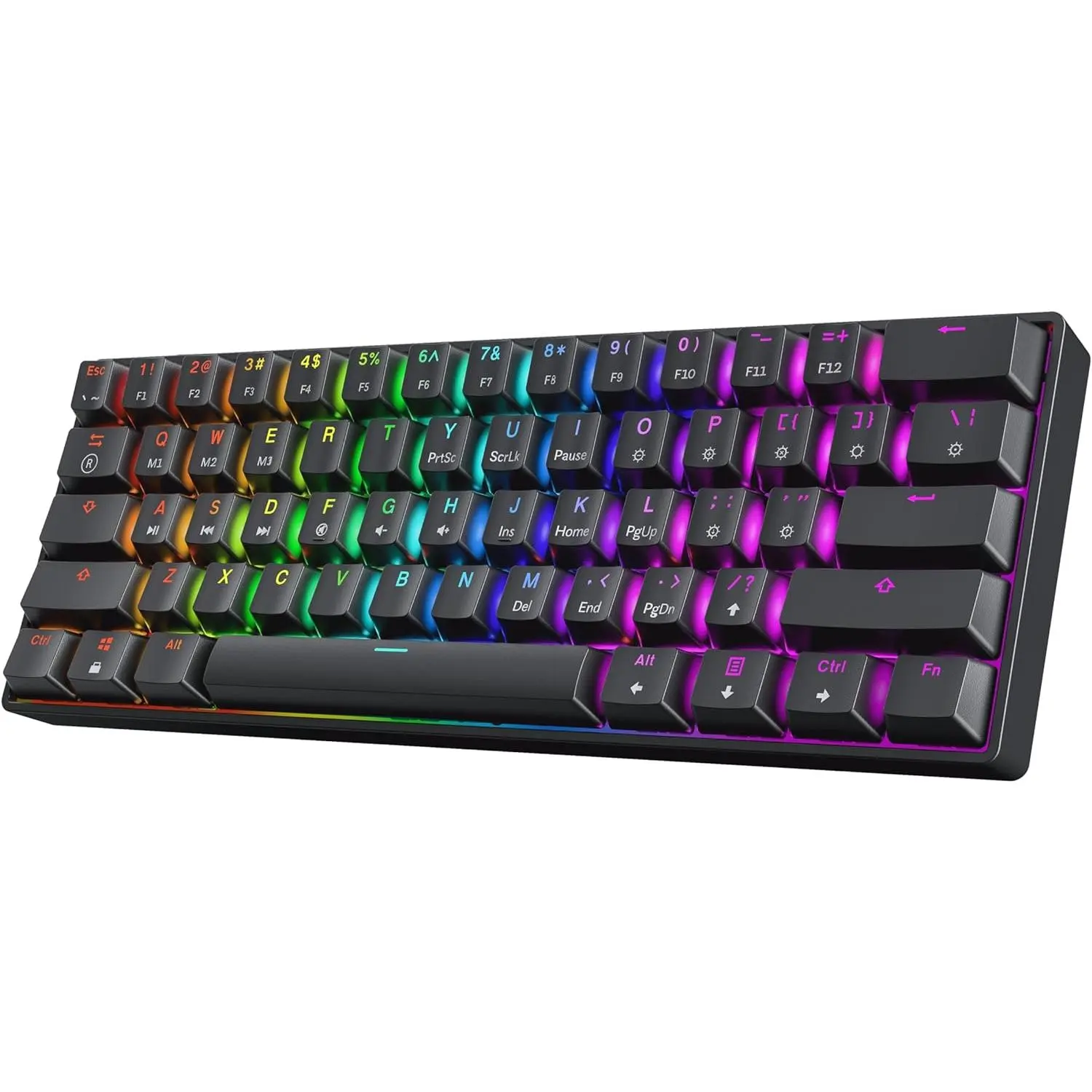GK61 SE 60% | Mechanical  Keyboard | 61  Multi Color RGB LED Backlit for PC/ Gamer |  Layout (Black, Mechanical Brown)