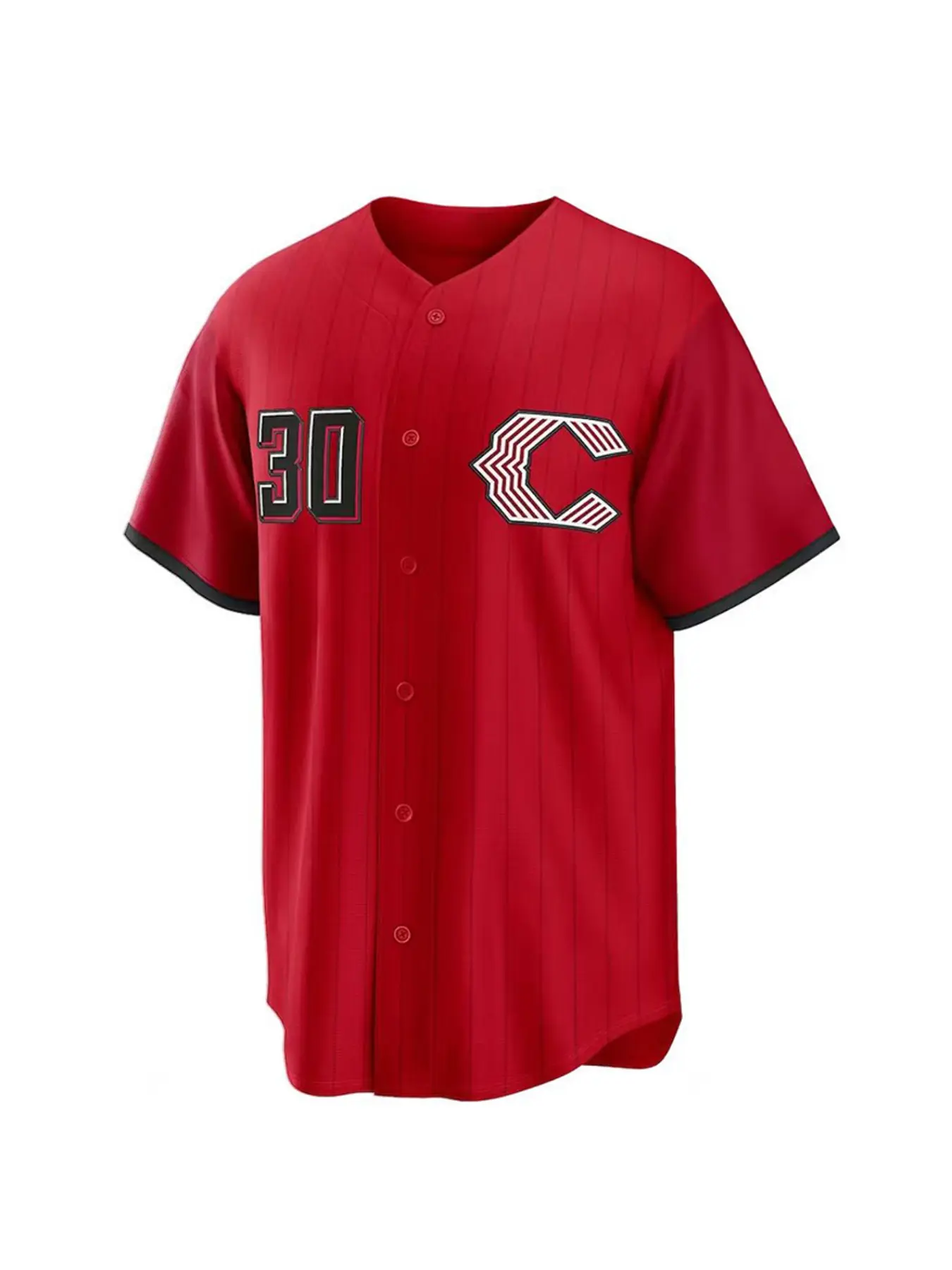 Men's Baseball Jersey 30 Vintage Embroidered Casual Training T-Shirt, Jersey Top, Sports Style Jersey, Sporty V-Neck Short Sleeve, All Seasons Loose-Fit Long Clothing