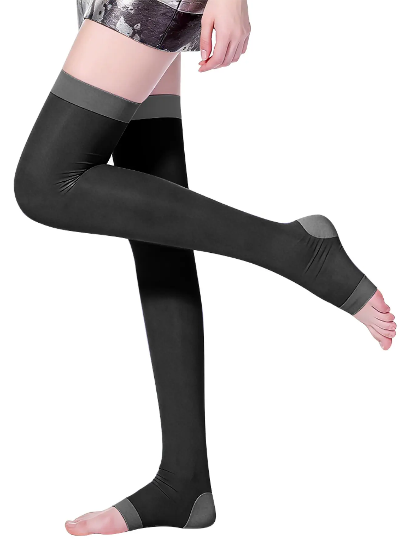 Unisex High-Top Compression Socks, Athletic Running Socks, Graduated Support, Silicone Grip, Non Slip Socks, Ideal for Running, Sports, Yoga, Travel, Comfortable, Sports Fit Socks
